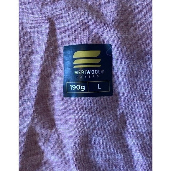 Meriwool Base Layer T Shirt Size Large Women’s Pink Short Sleeve - Picture 3 of 6